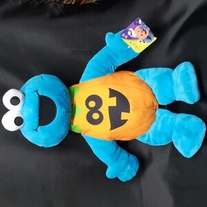 Sesame Street Plush Cookie Monster in Pumpkin Costume, 18"
